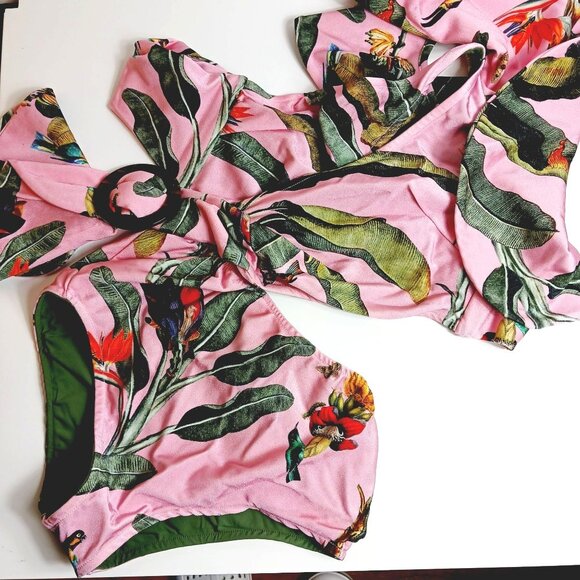 Anthropologie PatBo Tropical One Shoulder Swimsuit - Picture 9 of 14